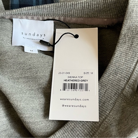 Sundays Becca skort Sienna s/s sweatshirt set grey blue Plaid trim size Medium - Picture 15 of 16